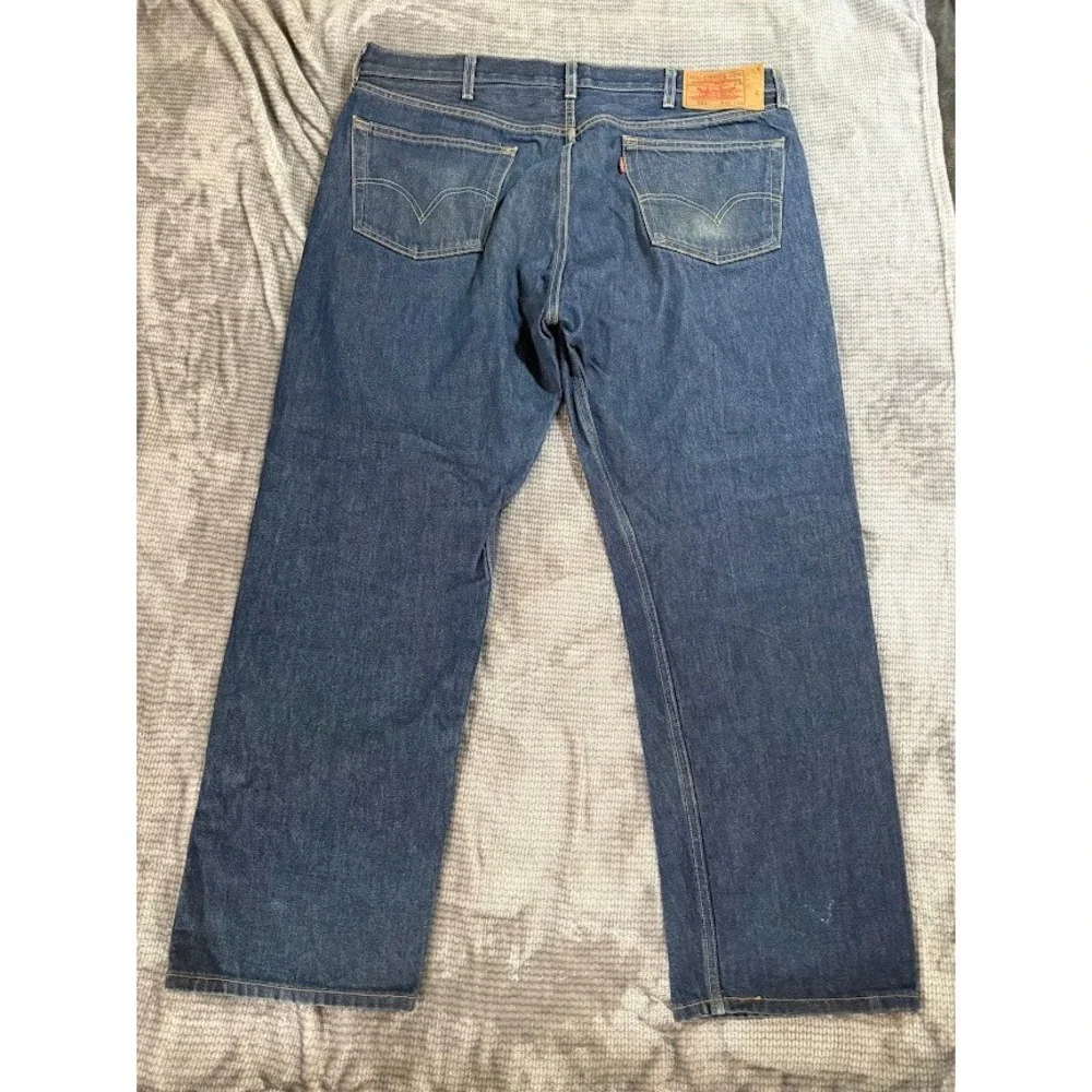 Levis‎ 501 Original Fit Jeans Mens 42x32 Medium Wash Blue Straight Leg Denim